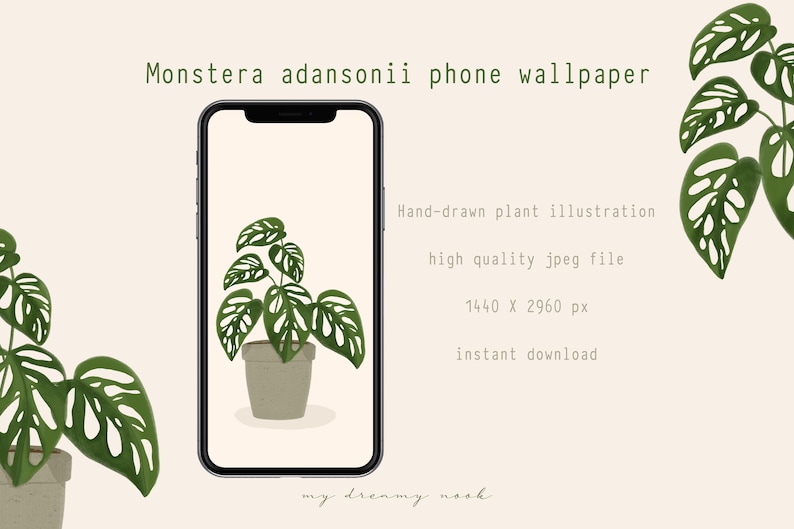 Botanical Phone Wallpaper Plant Lover Phone Lock Screen - Etsy