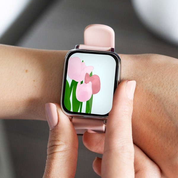 Tulips watch wallpaper | Apple watch floral wallpaper | Apple watch face | Floral wallpaper iwatch