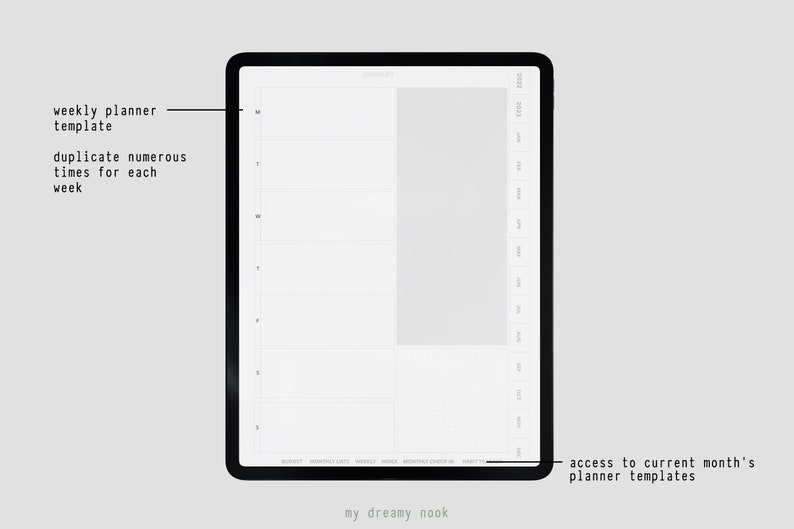 Undated Digital Planner 2023 Ipad Planner Goodnotes Etsy