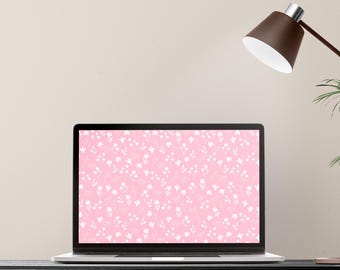 Pink floral desktop wallpaper | Flowers laptop wallpaper