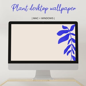 Botanical Desktop Wallpaper: Minimalist Plant Background - Etsy