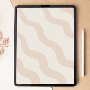 Abstract iPad lock screen | Boho tablet wallpaper | Minimal iPad home screen | Neutral beige tablet background