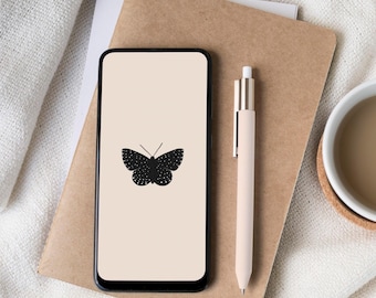 Black Butterfly Phone Wallpaper: Minimalist iPhone Android Lock Screen