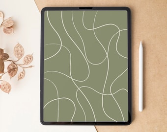 Minimal Green iPad Wallpaper | Boho Lockscreen
