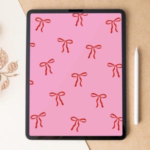 Feestelijke strikken iPad-achtergrond | Leuk esthetisch vergrendelscherm (digitale download)