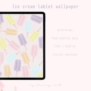 Pastel iPad Background iPad Wallpaper Ice Cream Tablet Lock Screen Pink ...