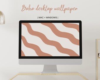 Hand-Drawn Earthy Desktop Wallpaper: Minimal Boho Screensaver