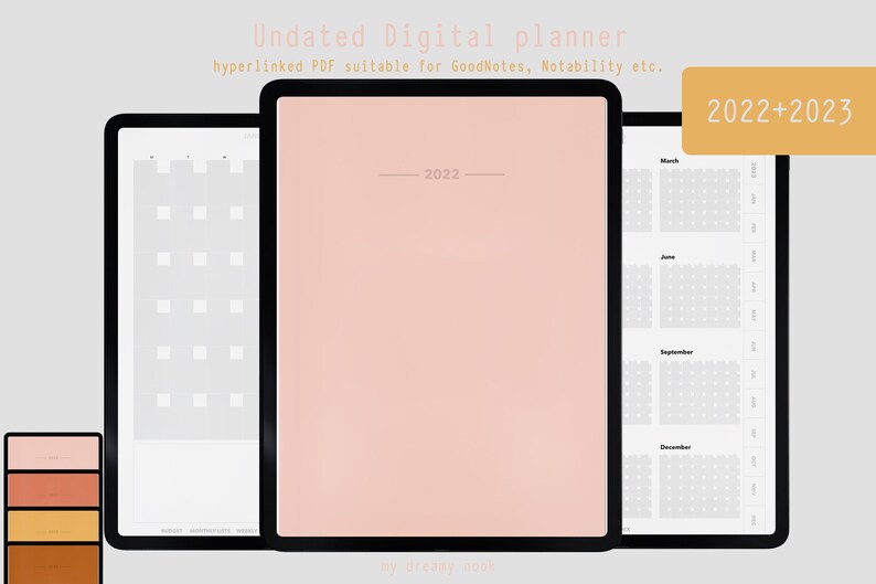 Undated Digital Planner 2023 Ipad Planner Goodnotes Etsy