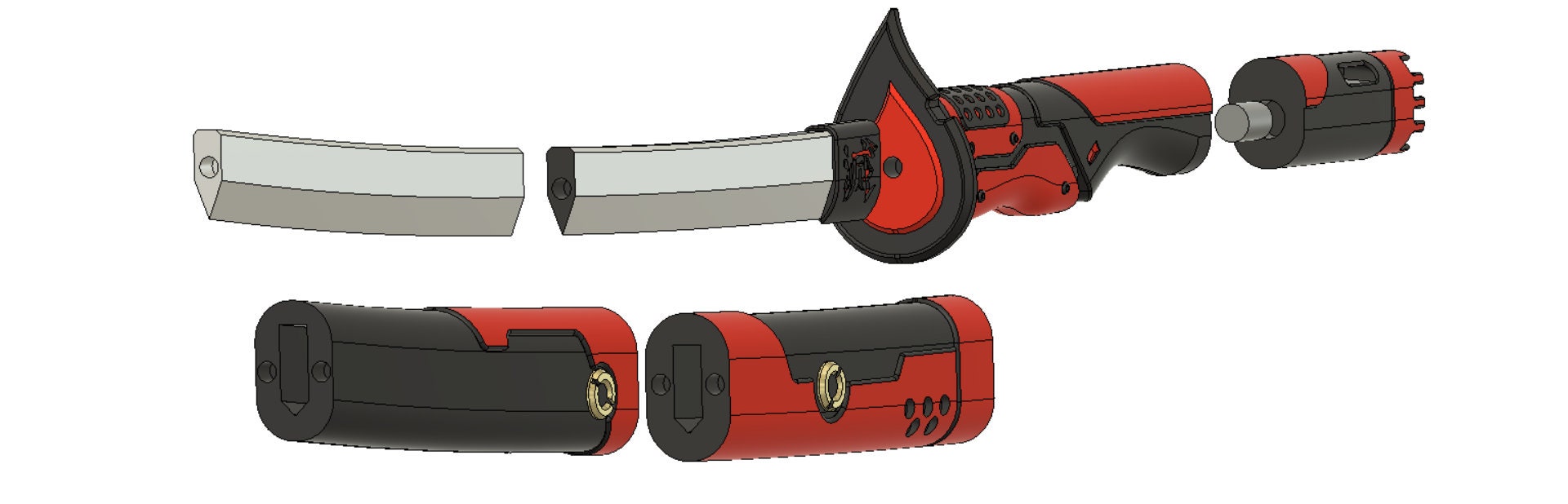 Demon Slayer Tanjiro Cyberpunk Katana With Sheath [3D STL