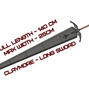 Anime Claymore Long Sword 3d model cosplay