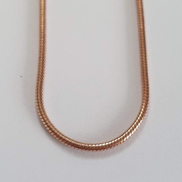 9ct Rose Gold on Sterling Silver  Snake Chain Anklet 9.5" 10.5" Extra Large Anklet 11.5" Available