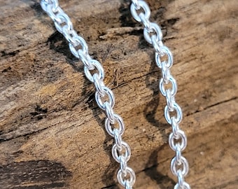 Extra Large Anklet Sterling Silver Belcher Cable Chain 9.5" - 13.5" (24cm - 35cm)