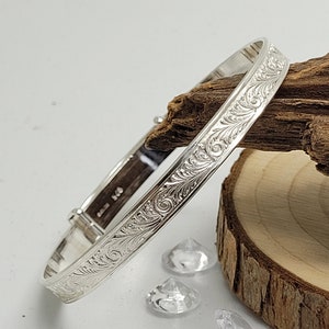 Sterling Silver Victorian Baby Bangle Expanding Style bangle Bracelet - Small, Medium , Large Baby , Teenager , Adult Heavy Solid
