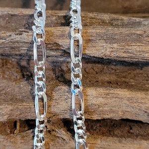 Thick Figaro Anklet Sterling Silver Ankle Chain - Extra small 8&quot; or Large Anklet 10.5&quot; upto Extra Large 13.5&quot; Women and Mens Anklet
