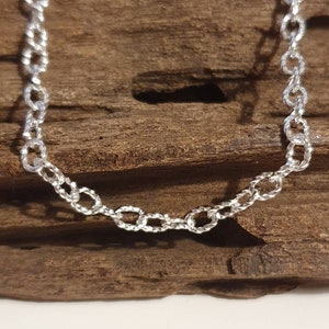 Unusual Sterling silver twisted cable Belcher anklet Available in sizes 8 and 13.5 35cm extra large anklet. Extra Small image 2