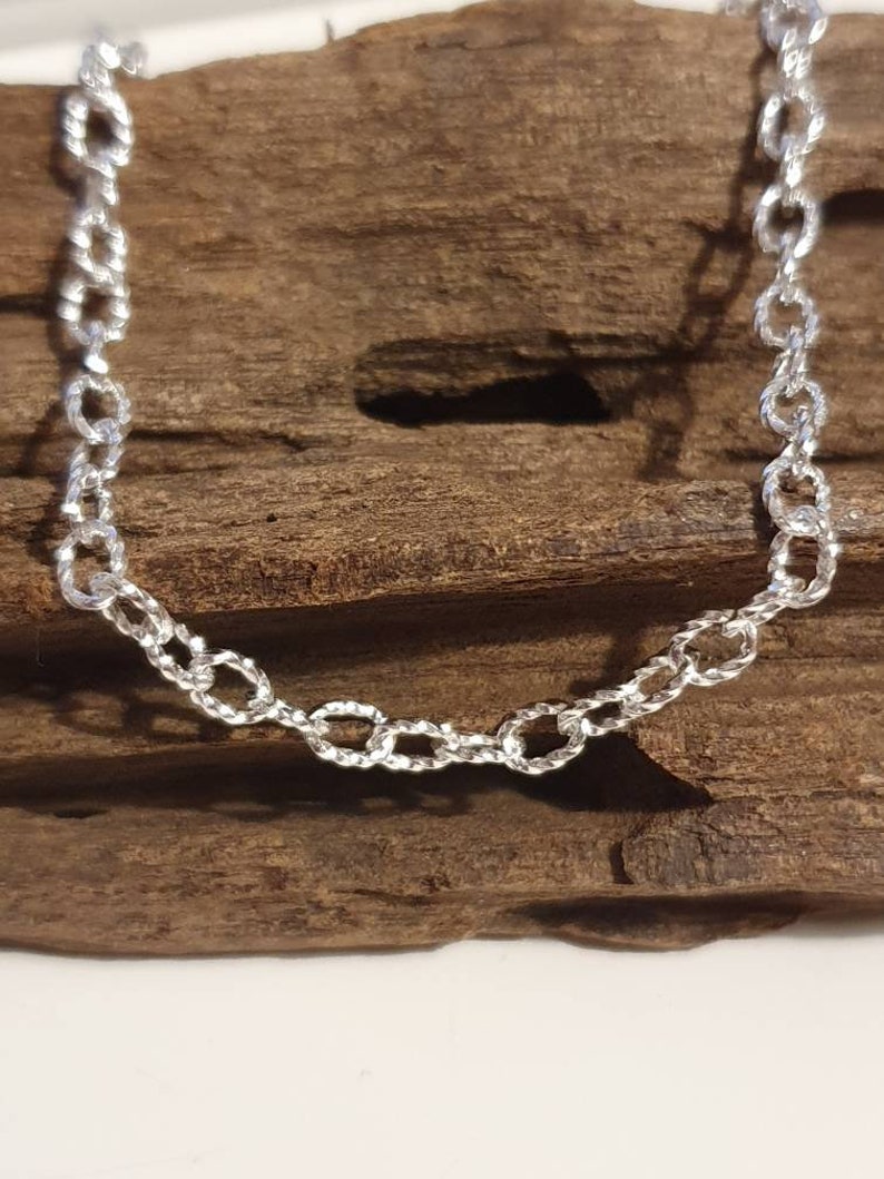 Unusual Sterling silver twisted cable Belcher anklet Available in sizes 8 and 13.5 35cm extra large anklet. Extra Small image 2