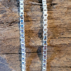 Sterling Silver Box Link Anklet Chain - Extra Large Size Ankle Bracelet - Plus Size 9.5&quot; 10.5&quot; 11.5&quot; Handmade Unusual Style