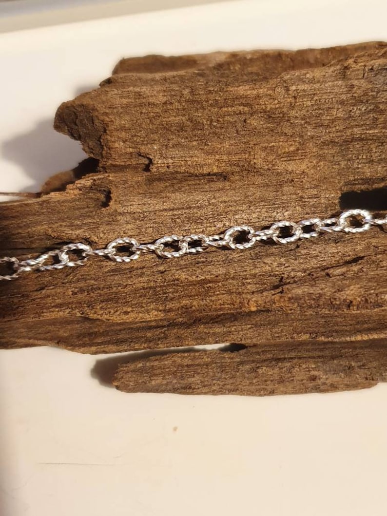 Unusual Sterling silver twisted cable Belcher anklet Available in sizes 8 and 13.5 35cm extra large anklet. Extra Small image 6