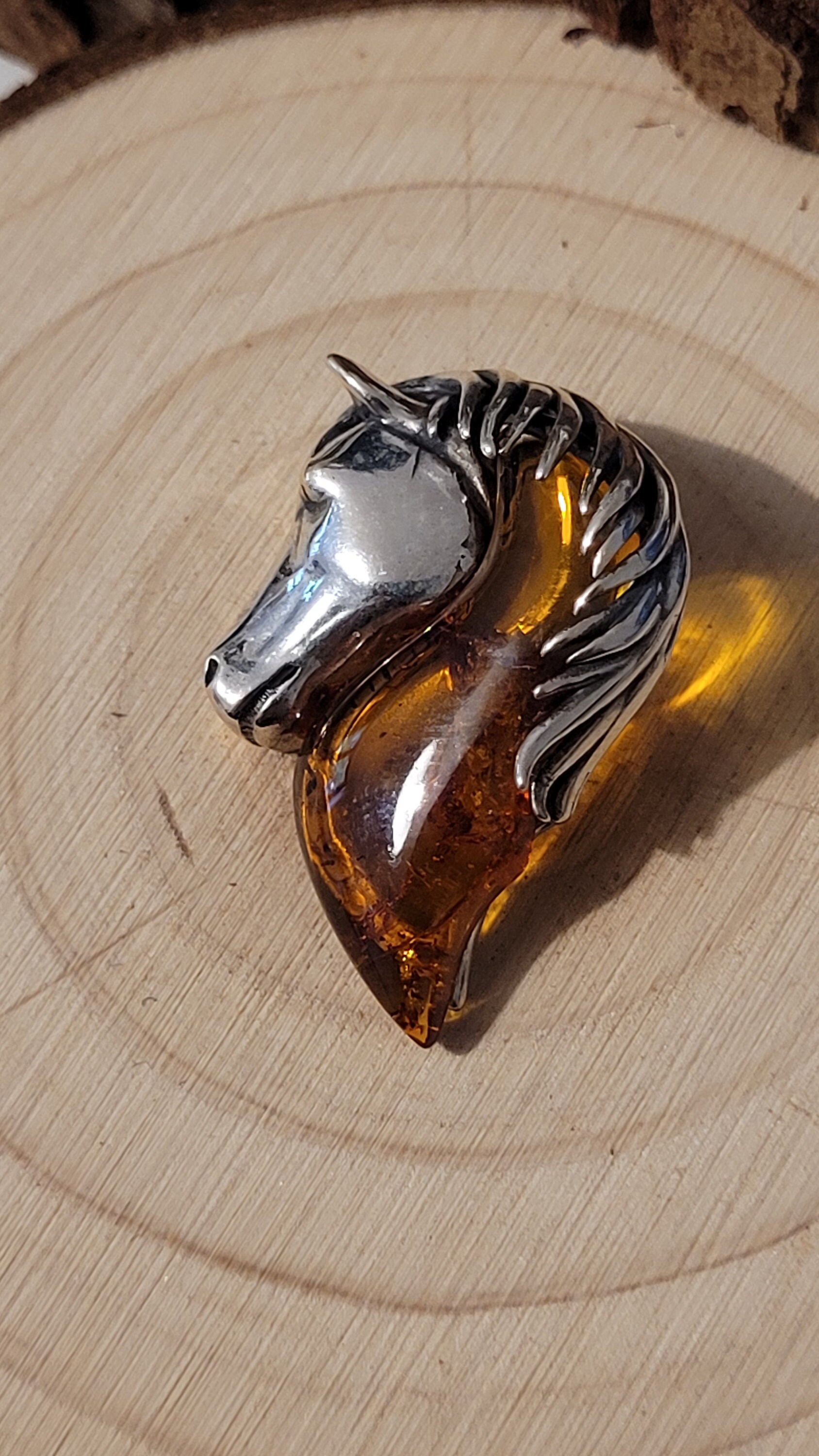 Artisana-Schmuck Ambra - Ciondolo a forma di cucciolo (senza catena), in ambra e argento sterling 925/000 placcato oro, klein, Argento sterling placcato oro, Ambra