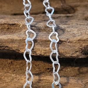 Heart Anklet Sterling zilver 8 9 10 11 12.5 Verstelbare Pretty Hearts Ankle Chain Hallmarked. Extra Large Anklet & Slim Ankle Chain afbeelding 1