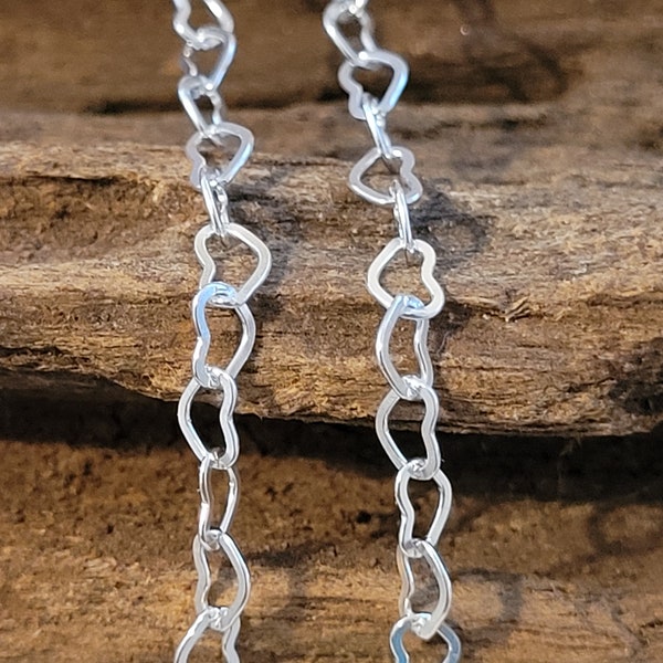 Heart Anklet Sterling silver - 8" 9"10" 11" 12.5" Adjustable Pretty hearts Ankle Chain Hallmarked. Extra Large Anklet & Slim Ankle Chain