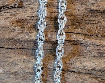 Sterling Silver Rope Chain Anklet – Twisted Singapore Style, Plus Size