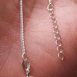 Sterling silver flat snake chain anklet. 9.5 or 11.5 extra large anklet. Omega style chain image 7