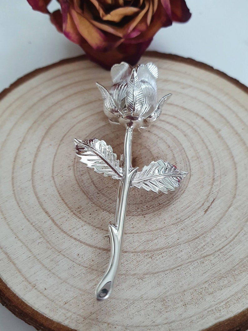 Sterling Silver Rose Brooch Great detail Solid Silver Hallmarked Boxed image 1