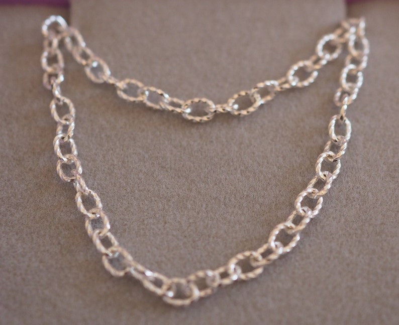 Unusual Sterling silver twisted cable Belcher anklet Available in sizes 8 and 13.5 35cm extra large anklet. Extra Small image 9