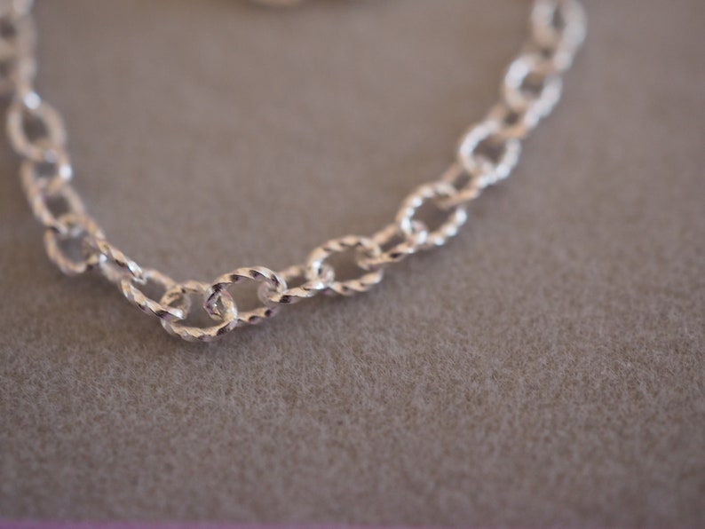 Unusual Sterling silver twisted cable Belcher anklet Available in sizes 8 and 13.5 35cm extra large anklet. Extra Small image 7