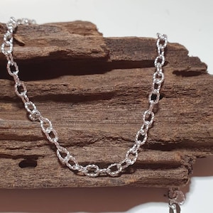 Unusual Sterling silver twisted cable Belcher anklet Available in sizes 8 and 13.5 35cm extra large anklet. Extra Small image 3