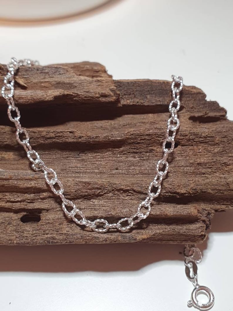 Unusual Sterling silver twisted cable Belcher anklet Available in sizes 8 and 13.5 35cm extra large anklet. Extra Small image 3