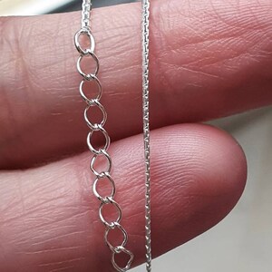 Sterling silver flat snake chain anklet. 9.5 or 11.5 extra large anklet. Omega style chain image 6