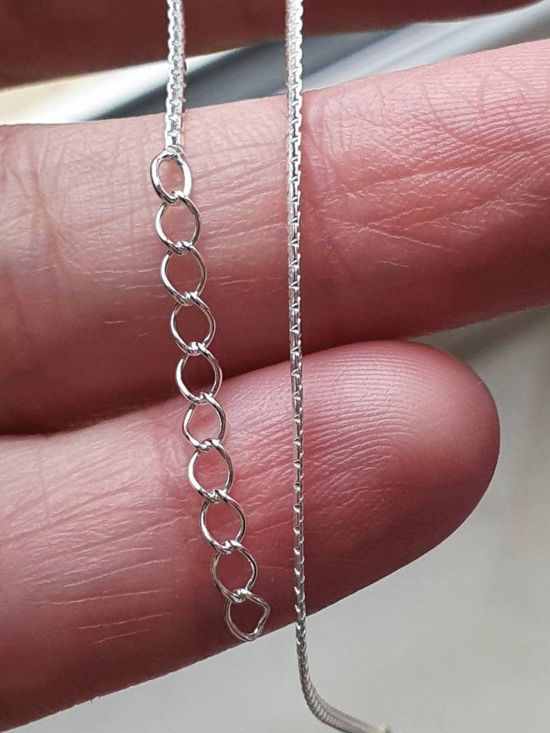 Sterling silver flat snake chain anklet. 9.5 or 11.5 extra large anklet. Omega style chain image 6