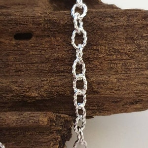 Unusual Sterling silver twisted cable Belcher anklet Available in sizes 8 and 13.5 35cm extra large anklet. Extra Small image 1