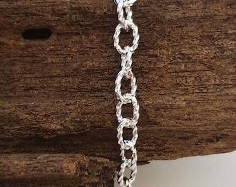 Unusual Sterling silver twisted cable Belcher anklet Available in sizes 8" and 13.5" (35cm) extra large anklet. Extra Small