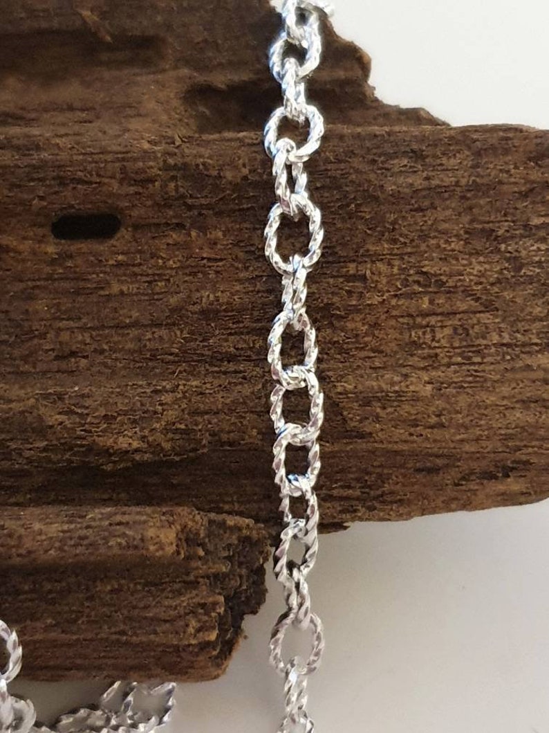 Unusual Sterling silver twisted cable Belcher anklet Available in sizes 8 and 13.5 35cm extra large anklet. Extra Small image 1