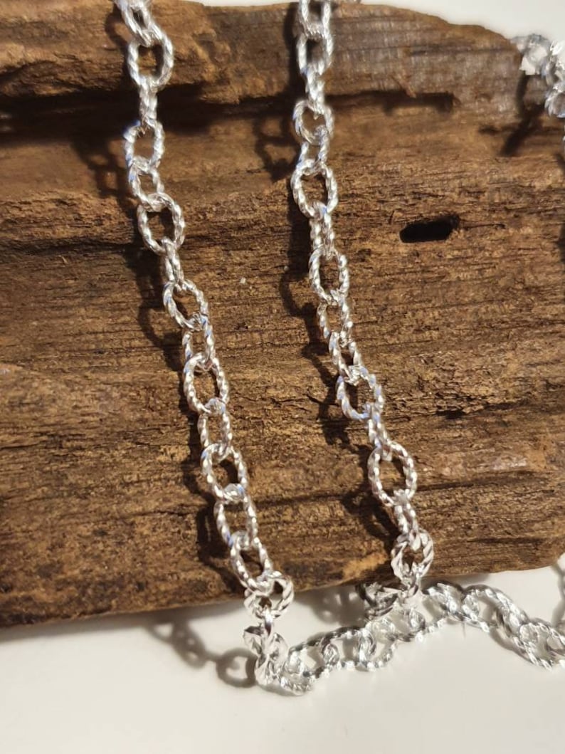 Unusual Sterling silver twisted cable Belcher anklet Available in sizes 8 and 13.5 35cm extra large anklet. Extra Small image 5