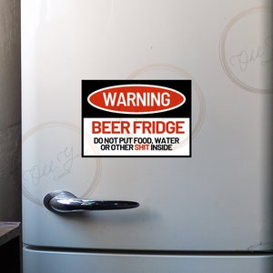 WARNING beer fridge A4 Digital download