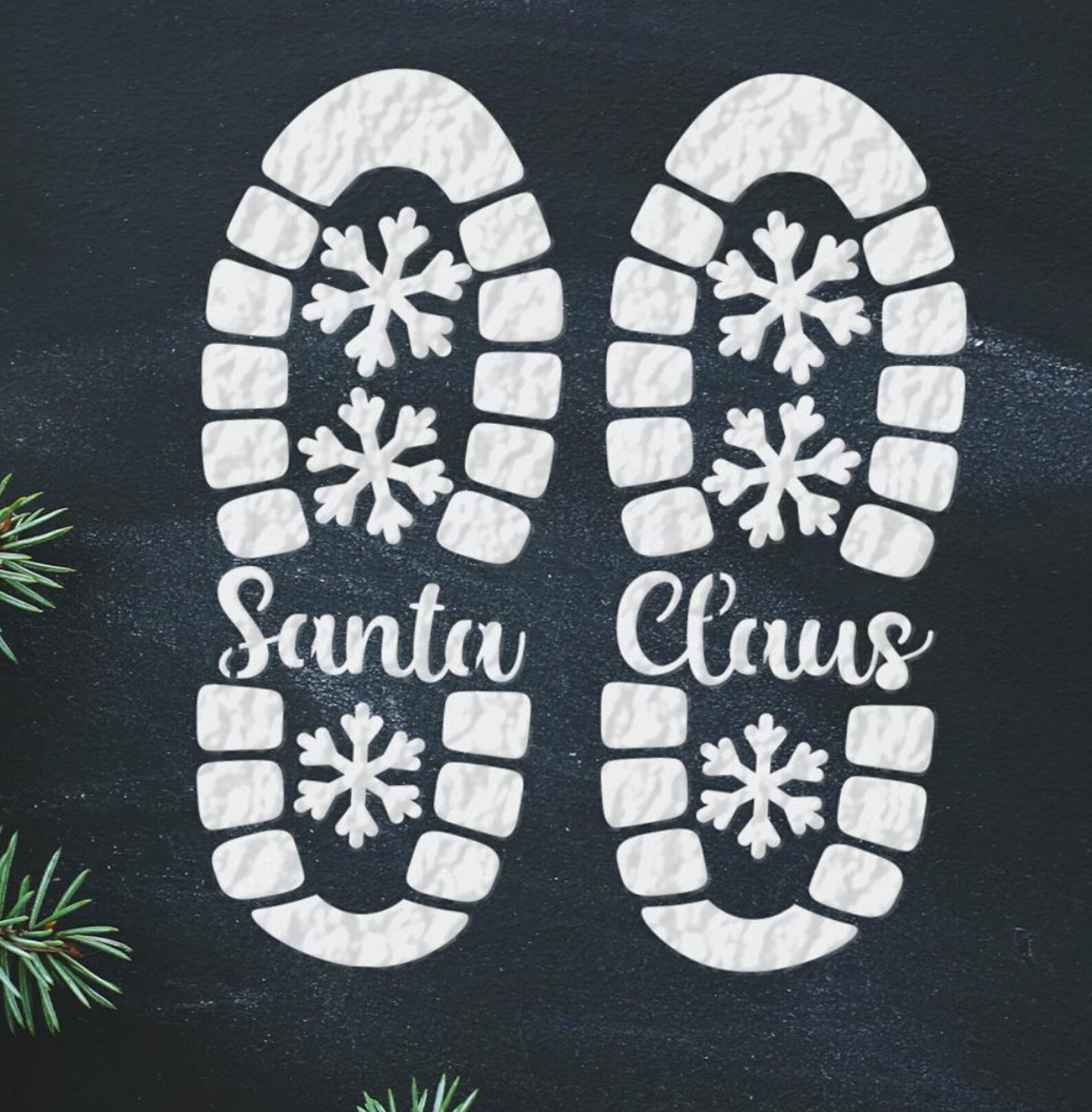 Santa Claus Footprint stencil | Etsy