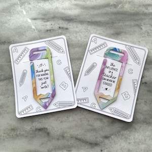 Teacher Bookmark, Pencil Bookmark, Page Holder, Book Lover, Teacher Gifts, Thank You Gift