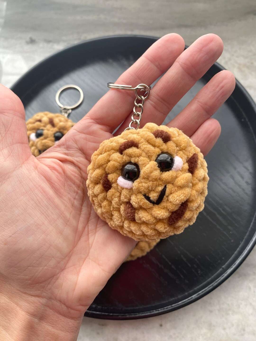 Chocolate Chip Cookie Keyrings, Crochet Cookies, Amigurumi,keyrings ...