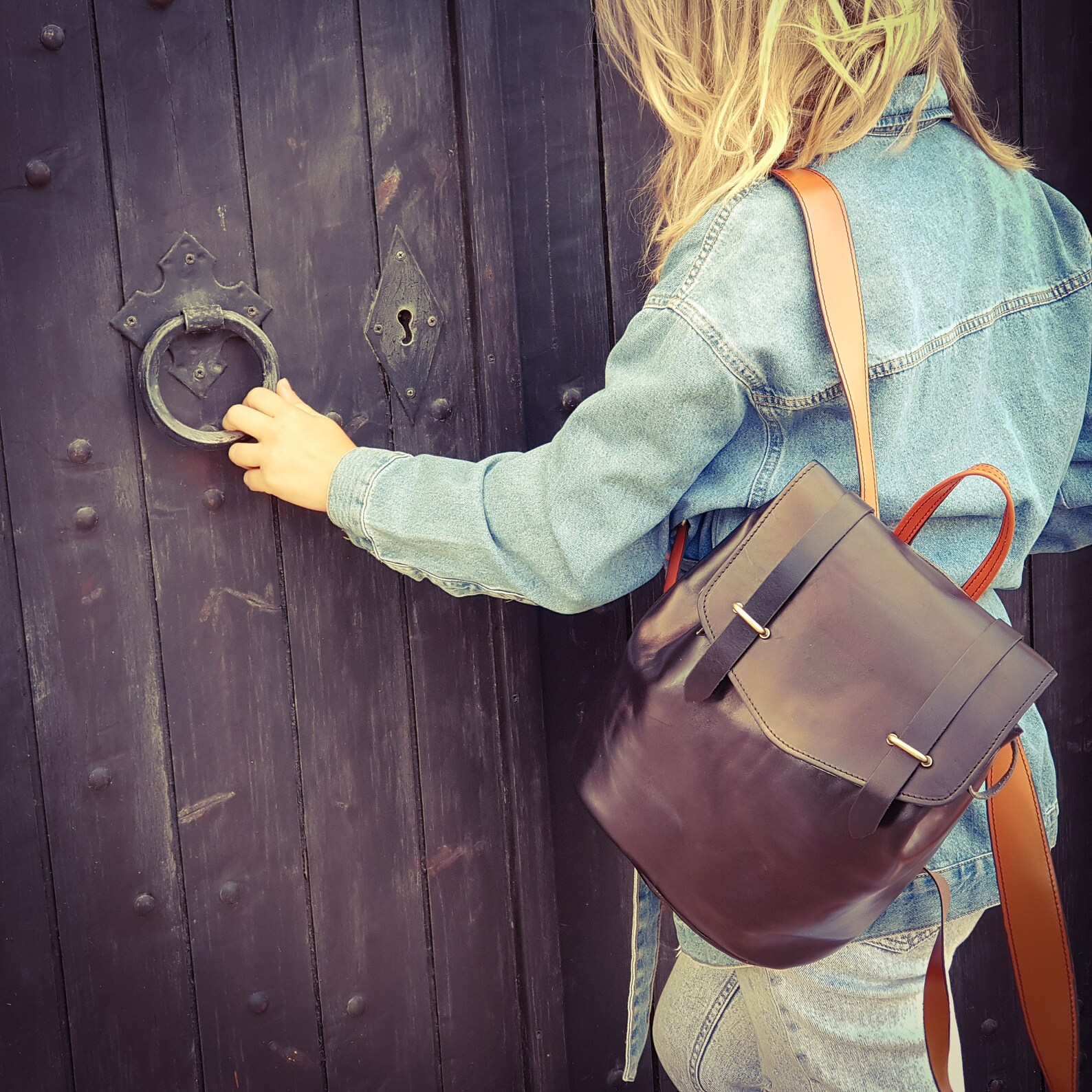 Woman's Rocksack Leather Black Backpack for Woman/rucksack for Women/leather Rucksacks ...