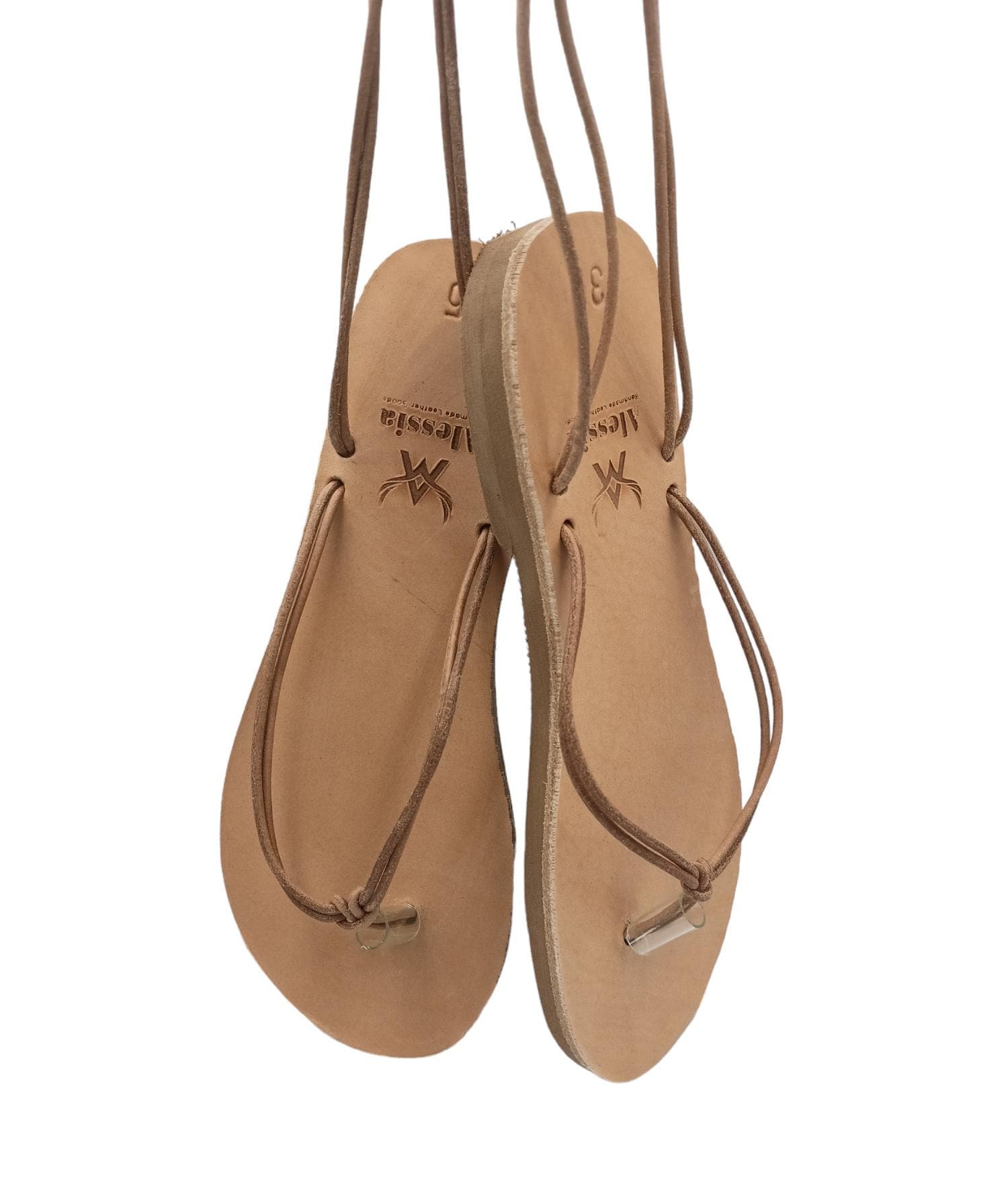 Handmade Tie Up Leather Sandals/Natural Leather Sweat-Wicking Sole/Boho Bridal/Greek Style Tie Up Sandals
