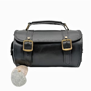 Small Barrel Bag/Crossbody Bag Purse/Leather Cylinder Bag/Circle Bag/Round Leather Shoulder Bag Made In Greece