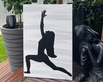 Yellow On A4 Or A5 Kraft Card Yoga Poses Hand Painted Original Minimalist Artworks Life Drawing Three Poses To Choose From
