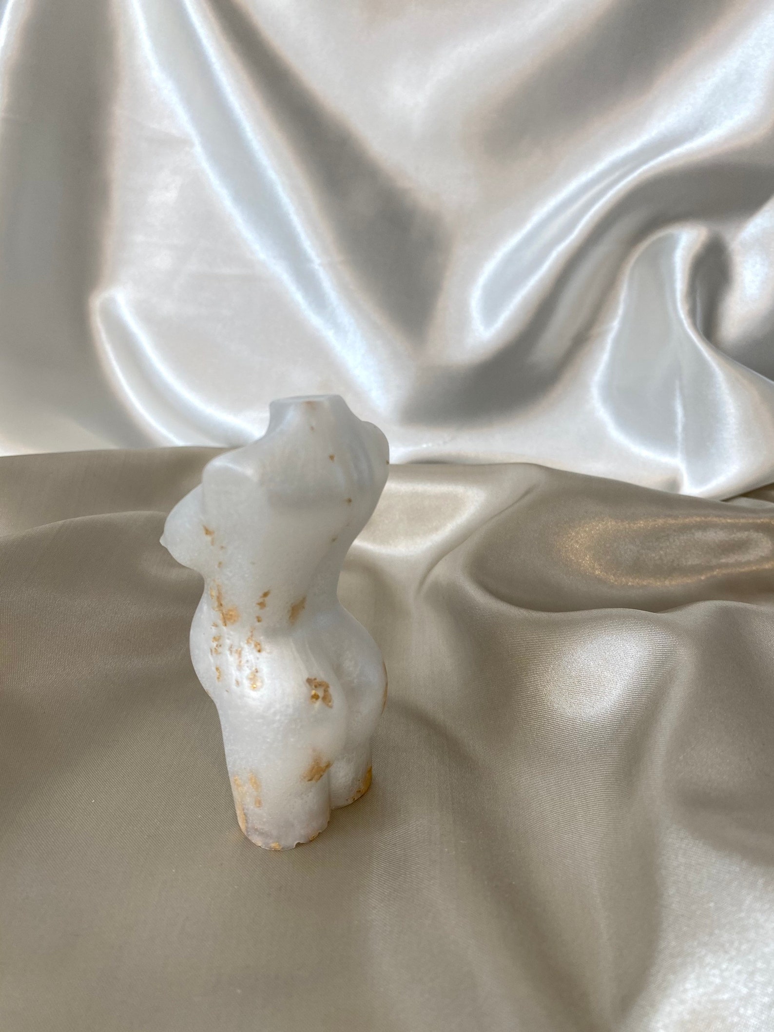 White and Gold Resin Pregnant Woman Ornament Art Sculpture Etsy