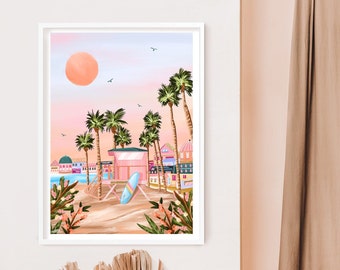 Miami Beach Print, Travel Poster, Miami Florida