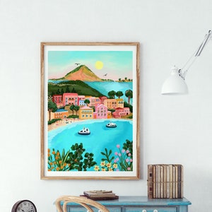 Kefalonia Print, Greece Poster, Illustrated Travel A5 / A4 / A3 / A2