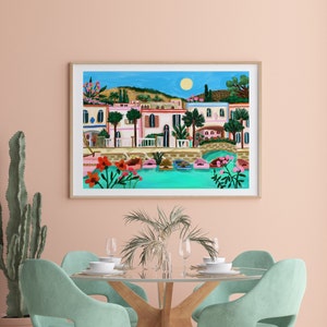 Gran Canaria-print, poster Canarische eilanden, geïllustreerd reizen A4/A3/A2/A1